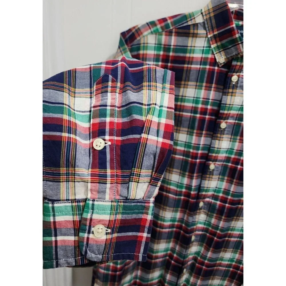 Ralph Lauren Plaid‎ Pony Logo Long Sleeve Button Down Shirt Youth Boy's Size XL
